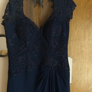 Navy blue mother of the bride dress